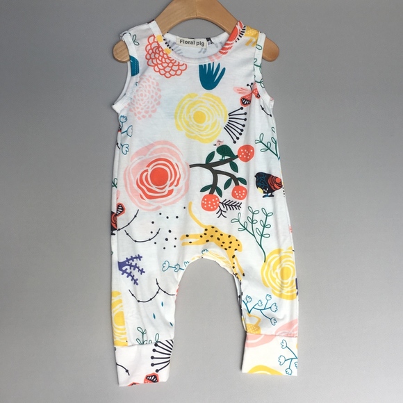 floral pig romper